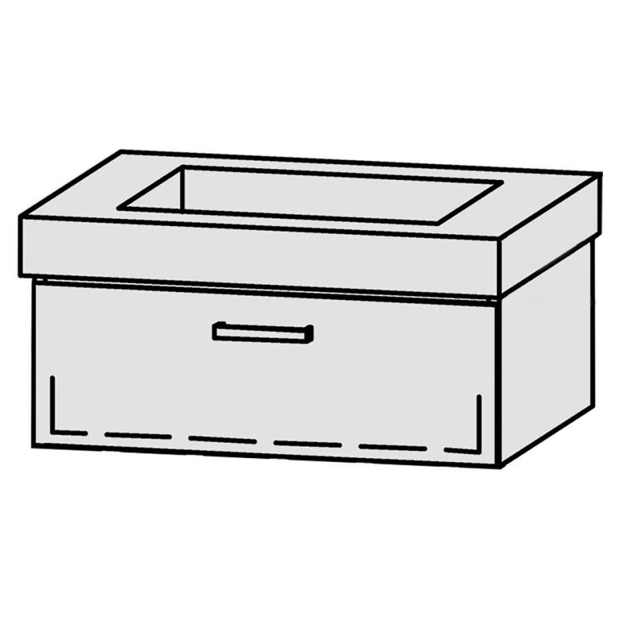 Élément inférieur  Vanity Keramik 
46-75 x 40 cm
élément de tiroir, 1&nbsp;tiroir
avec Blumotion, pour 1&nbsp;lavabo
1 cache-siphon