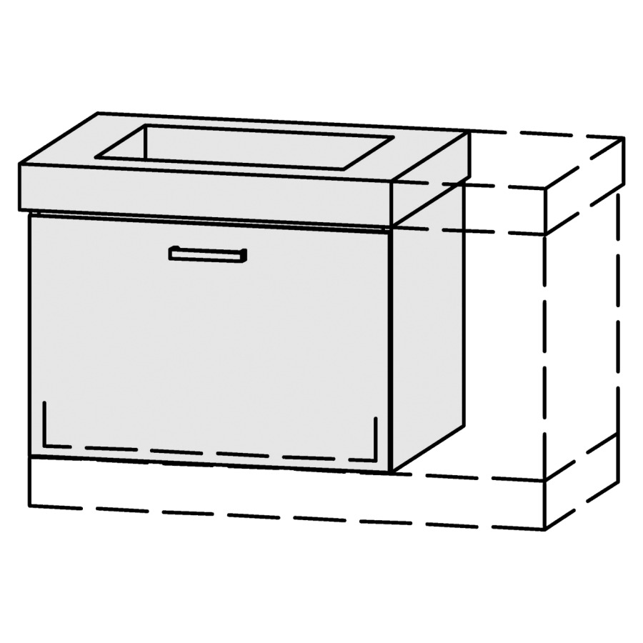 Élément inférieur  Vanity Keramik 
46-75 x 50 cm
élément de tiroir, 1&nbsp;tiroir
avec Blumotion, pour 1&nbsp;lavabo
sans cache-siphon