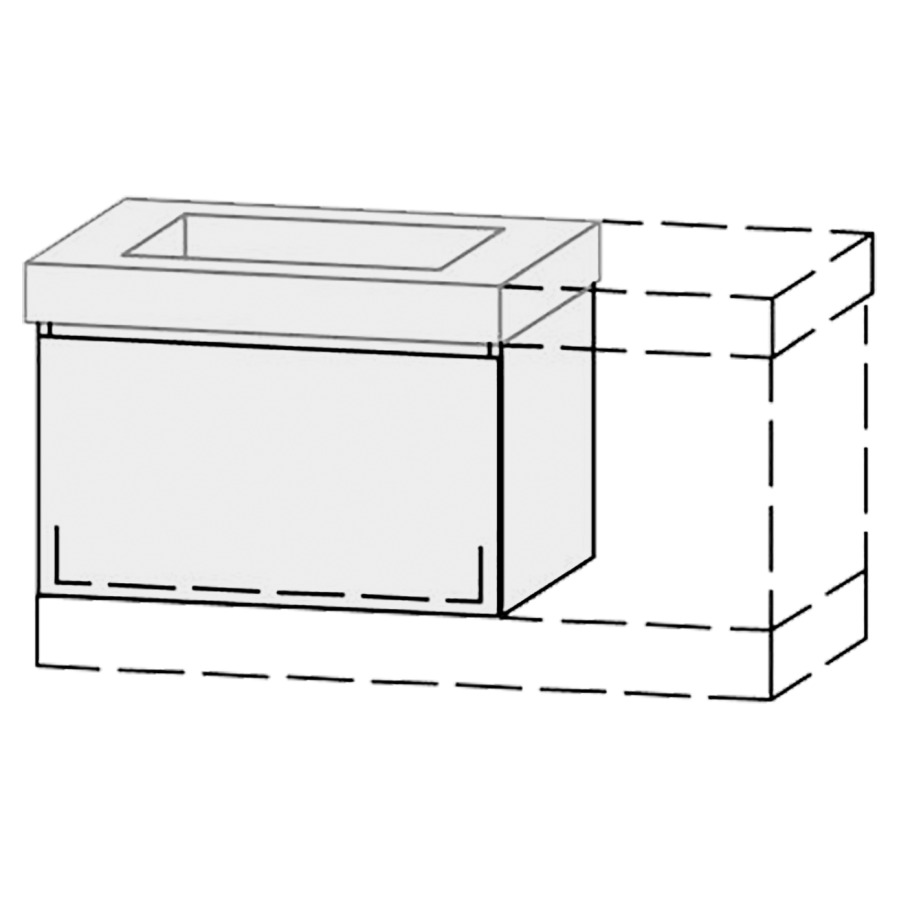 Élément inférieur  Vanity Keramik Style 
46-75 x 50 cm
élément de tiroir, 1&nbsp;tiroir
avec Blumotion, pour 1&nbsp;lavabo
sans cache-siphon