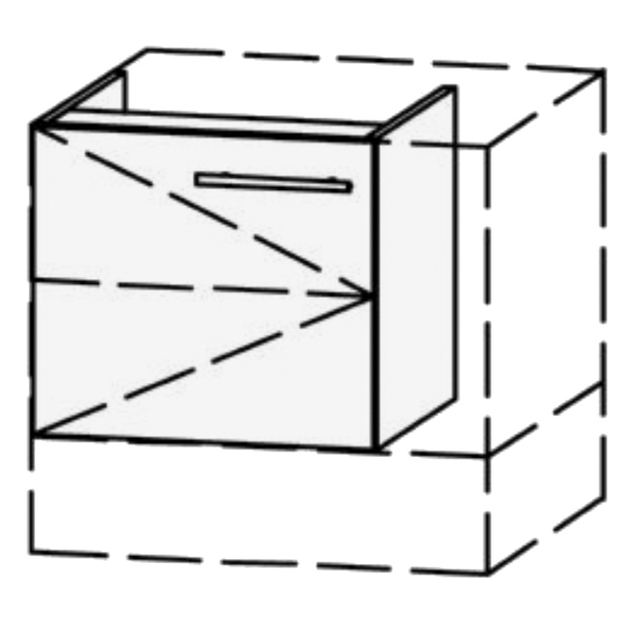 Élément inférieur  Vanity Bocco
50-60 x 40-55 x 40-55 cm
armoire de tablette, 1&nbsp;porte
charnière à gauche, 1&nbsp;tablette
avec Blumotion