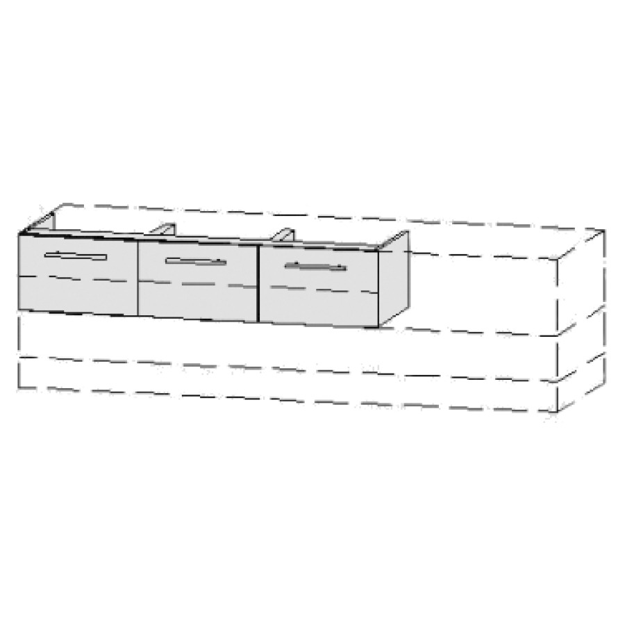 Élément inférieur  Vanity Bocco 
120-200 x 40-55 x 40-55  cm
3&nbsp;armoires de tablette
1&nbsp;porte, charnière selon plan
1&nbsp;tablette chacune
avec Blumotion