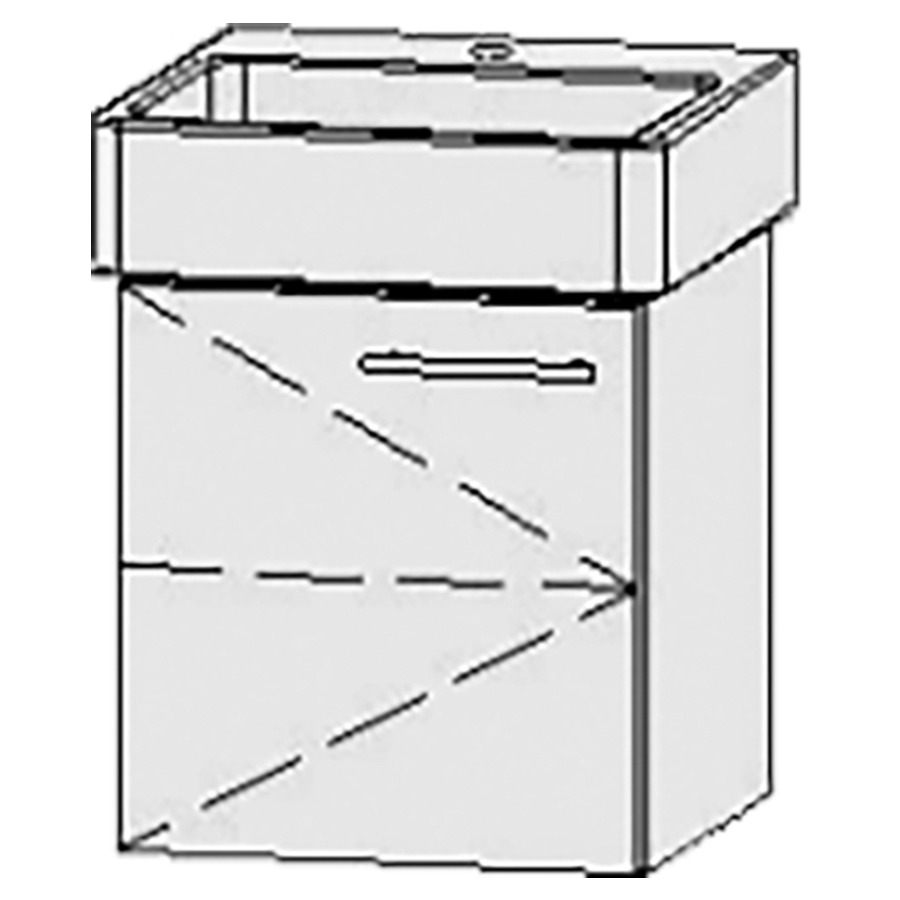 Élément inférieur  Vanity Vero/Vero Air
46 x 50 x 45 cm
armoire de tablette, 1&nbsp;porte
charnière à gauche, 1&nbsp;tablette
avec Blumotion
pour lavabo