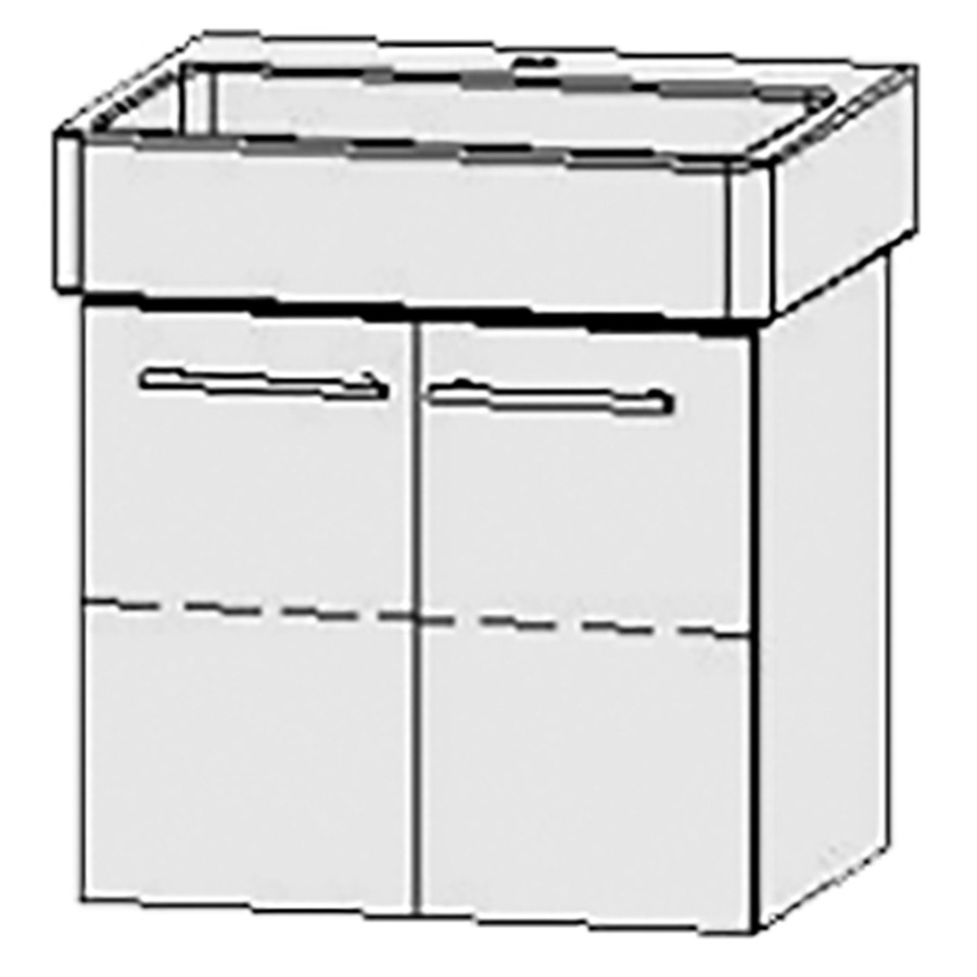 Élément inférieur  Vanity Vero/Vero Air
56 x 50 x 45 cm
armoire de tablette, 2&nbsp;portes
1&nbsp;tablette
avec Blumotion
pour lavabo