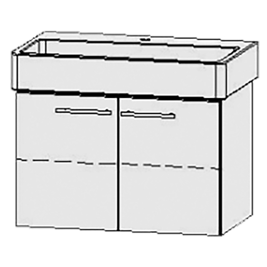 Élément inférieur  Vanity Vero/Vero Air
76 x 50 x 45 cm
armoire de tablette, 2&nbsp;portes
1&nbsp;tablette
avec Blumotion
pour lavabo