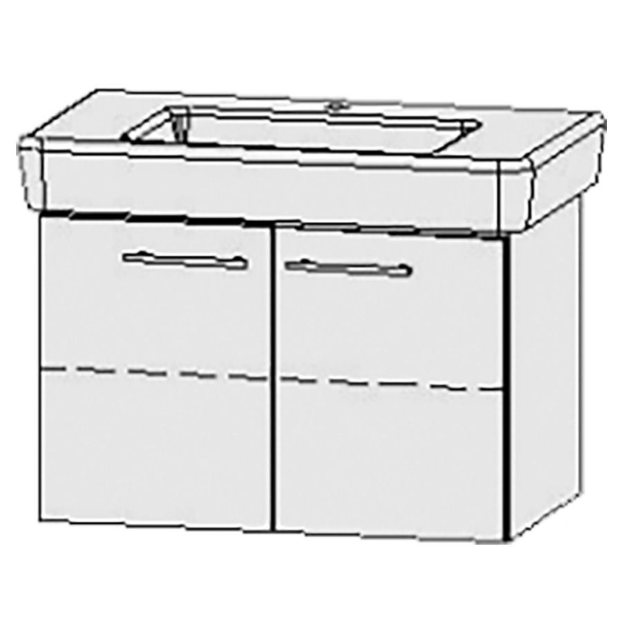Élément inférieur  Vanity Pro
77 x 50 x 44.8 cm
armoire de tablette, 2&nbsp;portes
1&nbsp;tablette
avec Blumotion
pour lavabo