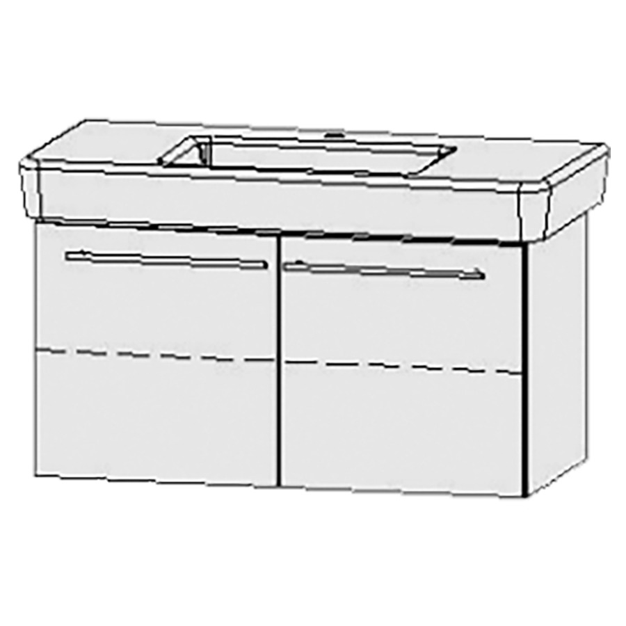 Élément inférieur  Vanity Pro
97 x 50 x 44.8 cm
armoire de tablette, 2&nbsp;portes
1&nbsp;tablette
avec Blumotion
pour lavabo