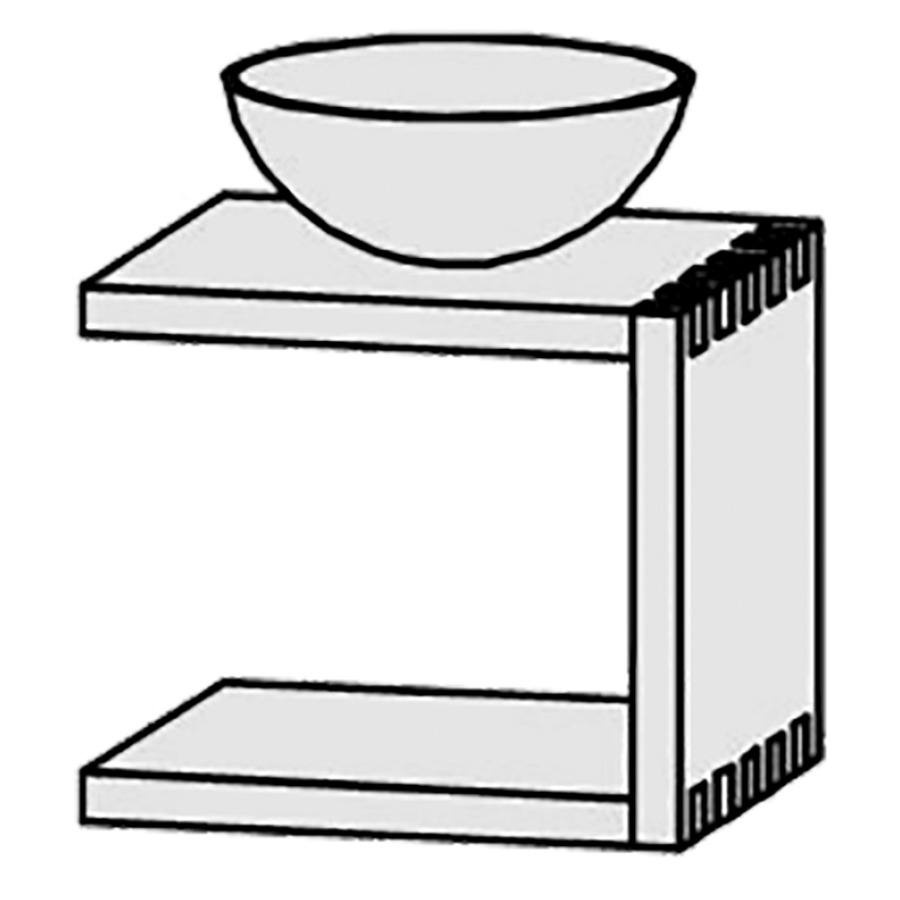 Möbelkombination Vanity Bocco Minimo C
50 x 44 x 44 cm
offenes Element seitlich links
für 1 Aufsatzwaschtisch, Achse 25/25 cm
Eckverbindung mit Fingerzinken
mit Befestigungsmaterial