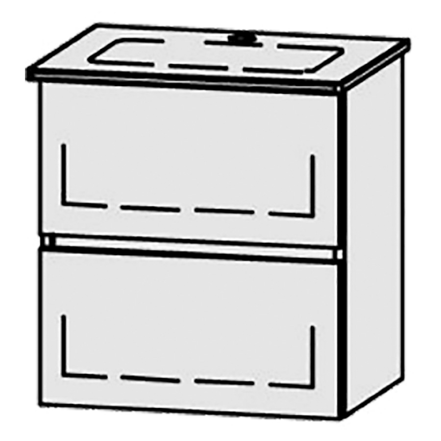 Élément inférieur  Vanity Me by Starck Line
51 x 58 x 41.8 cm
élément de tiroir, 2&nbsp;tiroirs
avec Blumotion
1 cache-siphon