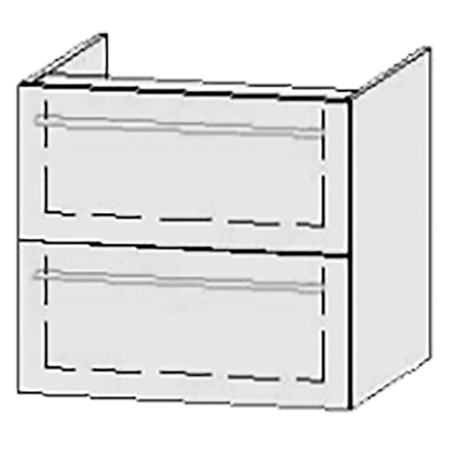 Élément inférieur  Vanity Bocco
60 x 55 x 55 cm
élément de tiroir, 2&nbsp;tiroirs
avec Blumotion
1 cache-siphon