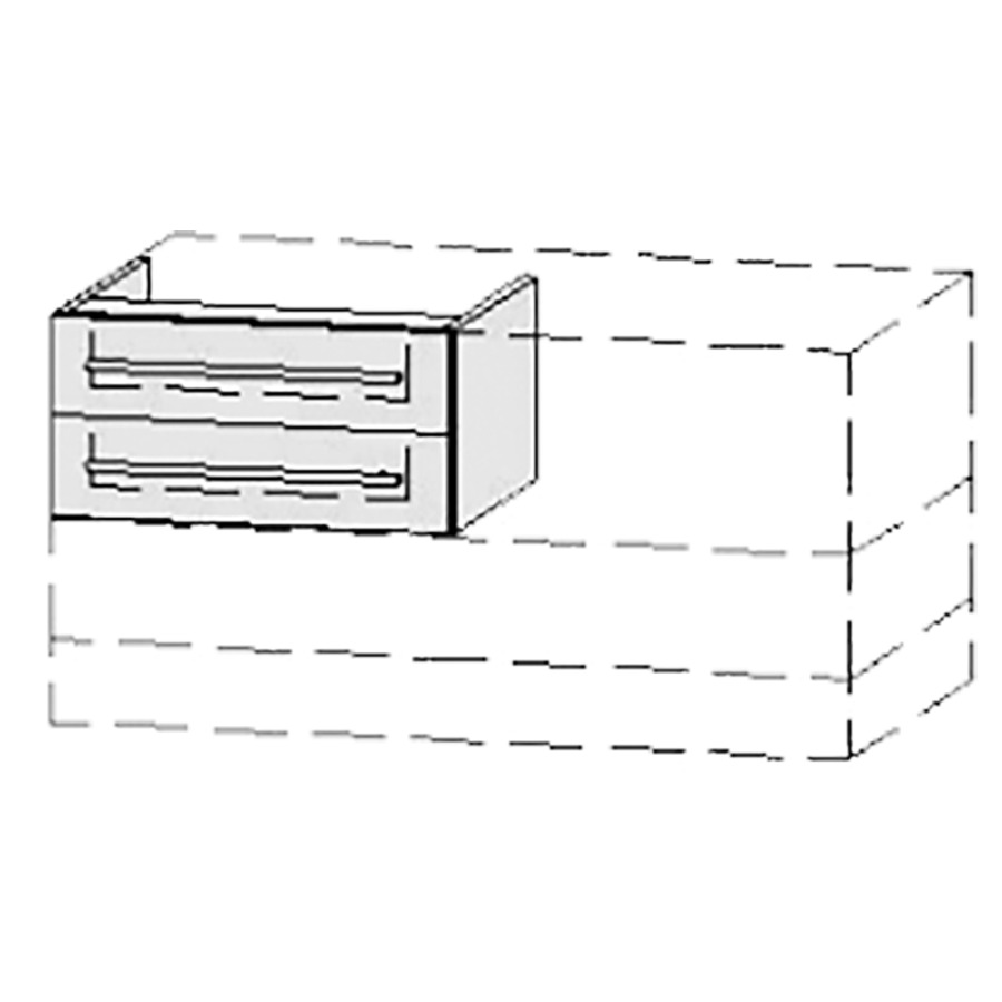 Élément inférieur  Vanity Bocco
91-130 x 27.5-55 x 40-55 cm
élément de tiroir, 2&nbsp;tiroirs
avec Blumotion
sans cache-siphon