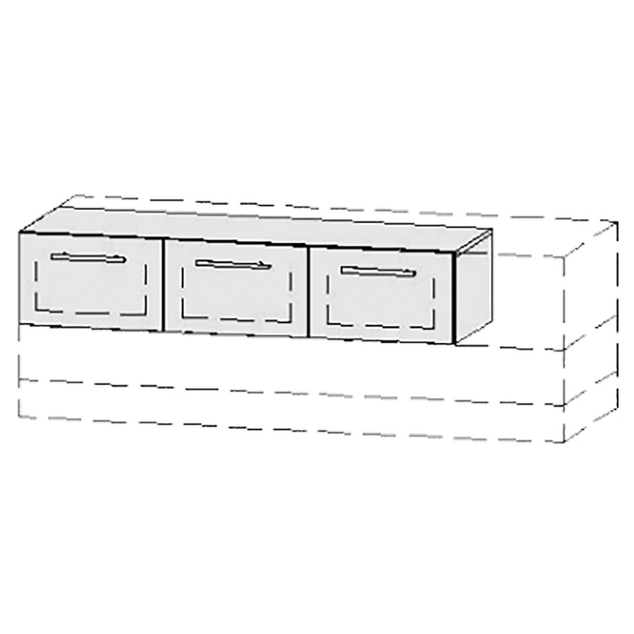 Élément d'armoire Vanity Bocco 
130-200 x 25-55 x 40-55 cm
3&nbsp;tiroirs côte à côte
avec Blumotion
sans matériel de fixation