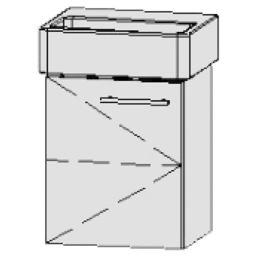 Élément inférieur  Vanity Vero/Vero Air
41 x 50 x 32.8 cm
armoire de tablette, 1&nbsp;porte
charnière à gauche, 1&nbsp;tablette
avec Blumotion
pour lavabo