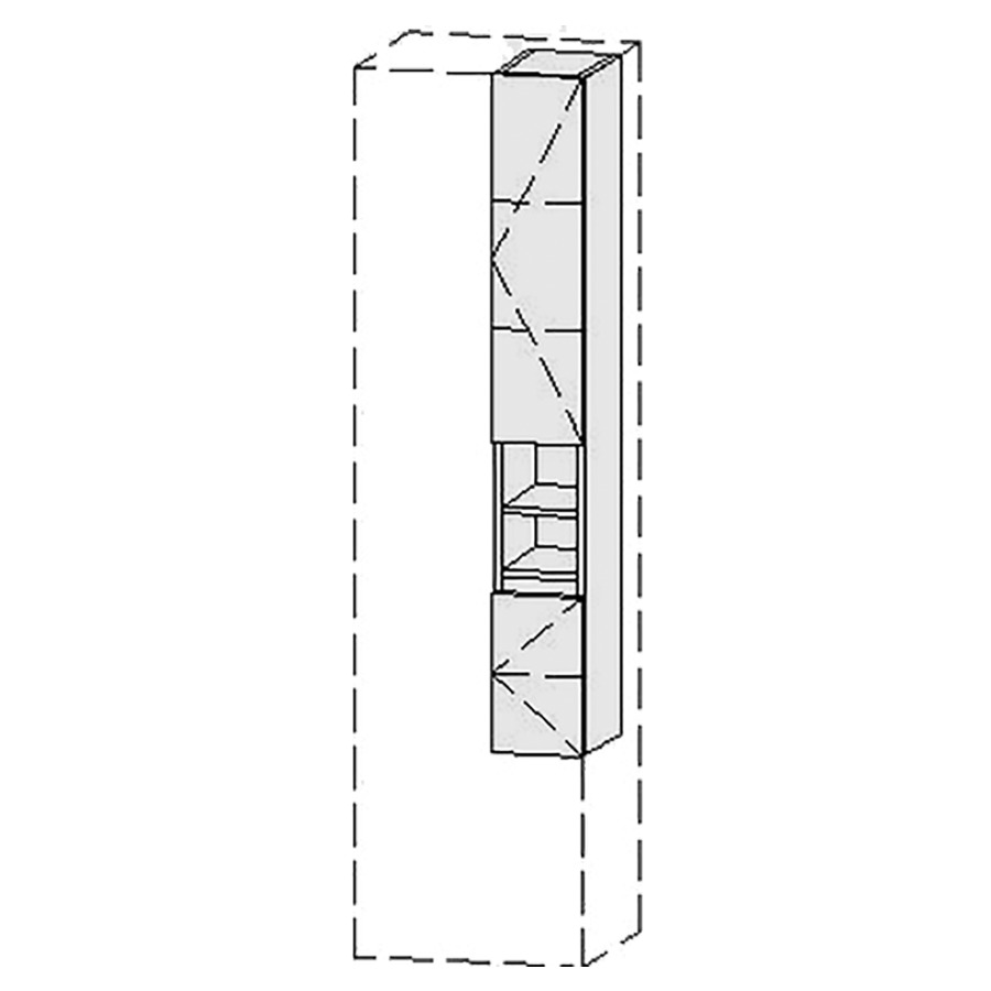 Armoire haute Vanity Keramik Line
20-50 x 135-182.8 x 20-45 cm
1&nbsp;porte, charnière à droite
niche ouverte
1&nbsp;porte, charnière à droite
Nombre de tablettes selon liste
avec Blumotion