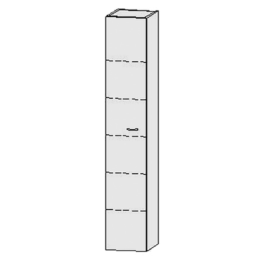 Armoire haute Vanity Keramik  
30 x 170 x 33 cm
1&nbsp;porte, charnière à gauche
5&nbsp;tablettes
avec Blumotion