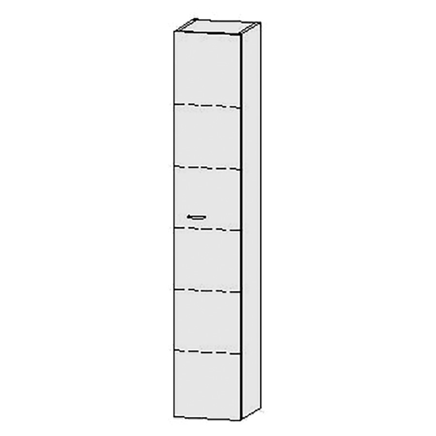 Armoire haute Vanity Keramik  
30 x 170 x 33 cm
1&nbsp;porte, charnière à droite
5&nbsp;tablettes
avec Blumotion