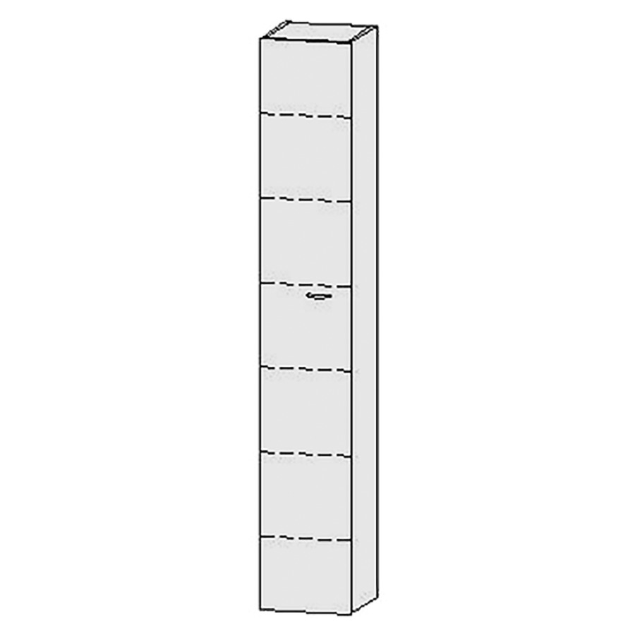 Armoire haute Vanity Keramik  
30 x 182.8 x 33 cm
1&nbsp;porte, charnière à gauche
6&nbsp;tablettes
avec Blumotion