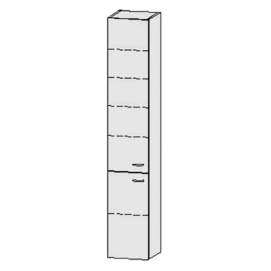 Armoire haute Vanity Keramik 
30 x 170 x 33 cm
2&nbsp;portes, charnière à gauche
5&nbsp;tablettes
avec Blumotion