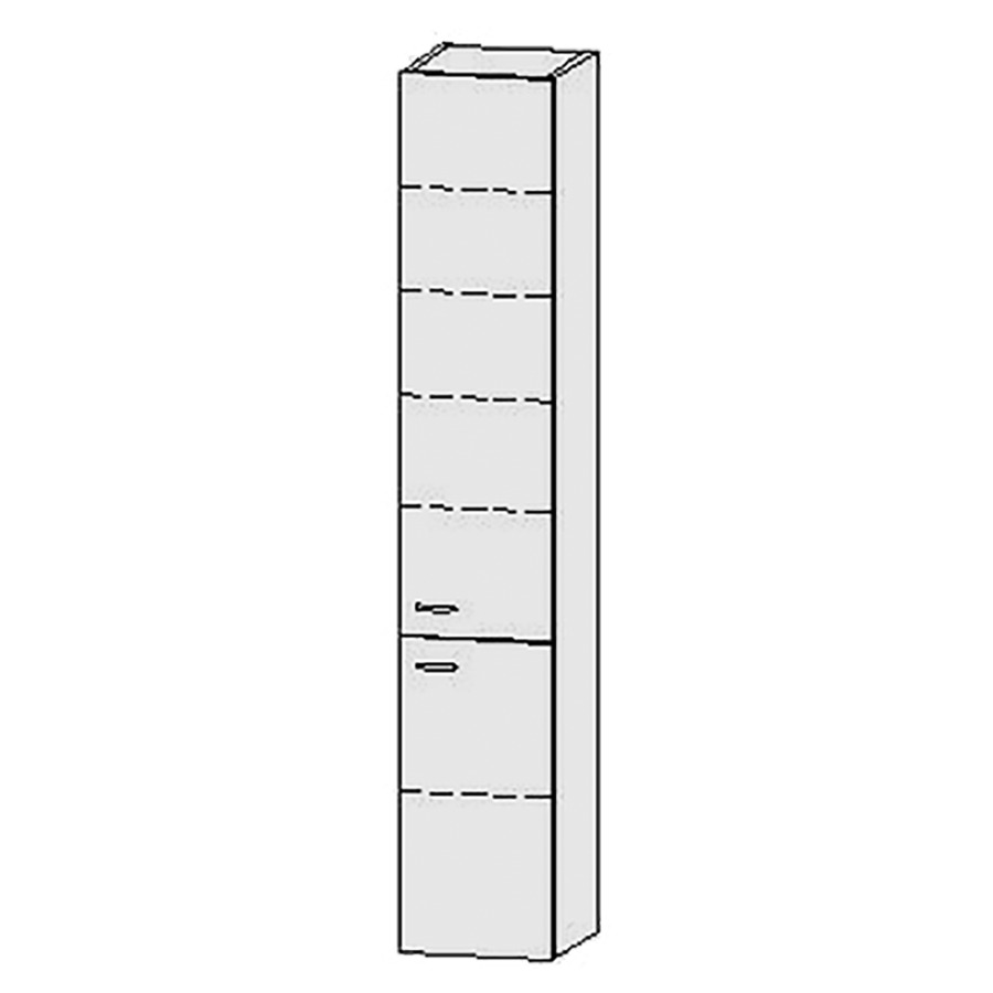 Armoire haute Vanity Keramik  
30 x 170 x 33 cm
2&nbsp;portes, charnière à droite
5&nbsp;tablettes
avec Blumotion