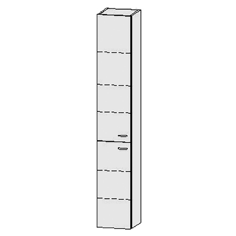 Armoire haute Vanity Keramik 
30 x 182.8 x 33 cm
2&nbsp;portes, charnière à gauche
6&nbsp;tablettes
avec Blumotion