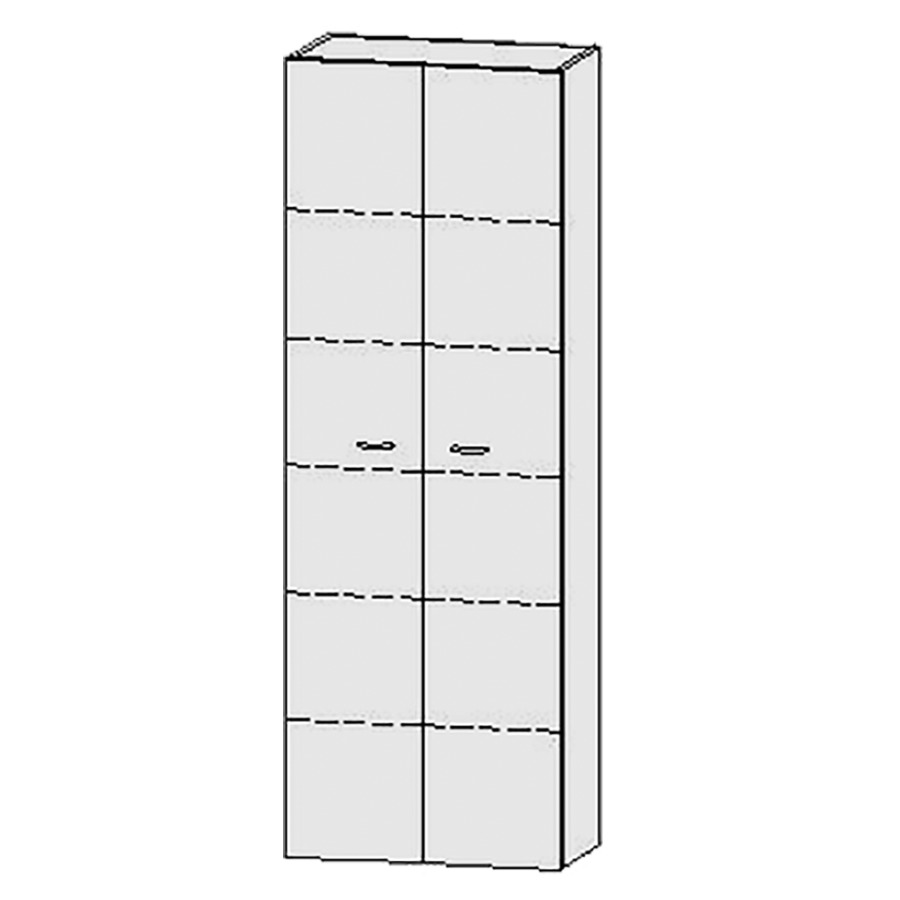 Armoire haute Vanity Keramik  
60 x 170 x 33 cm
2&nbsp;portes, 5&nbsp;tablettes
avec Blumotion