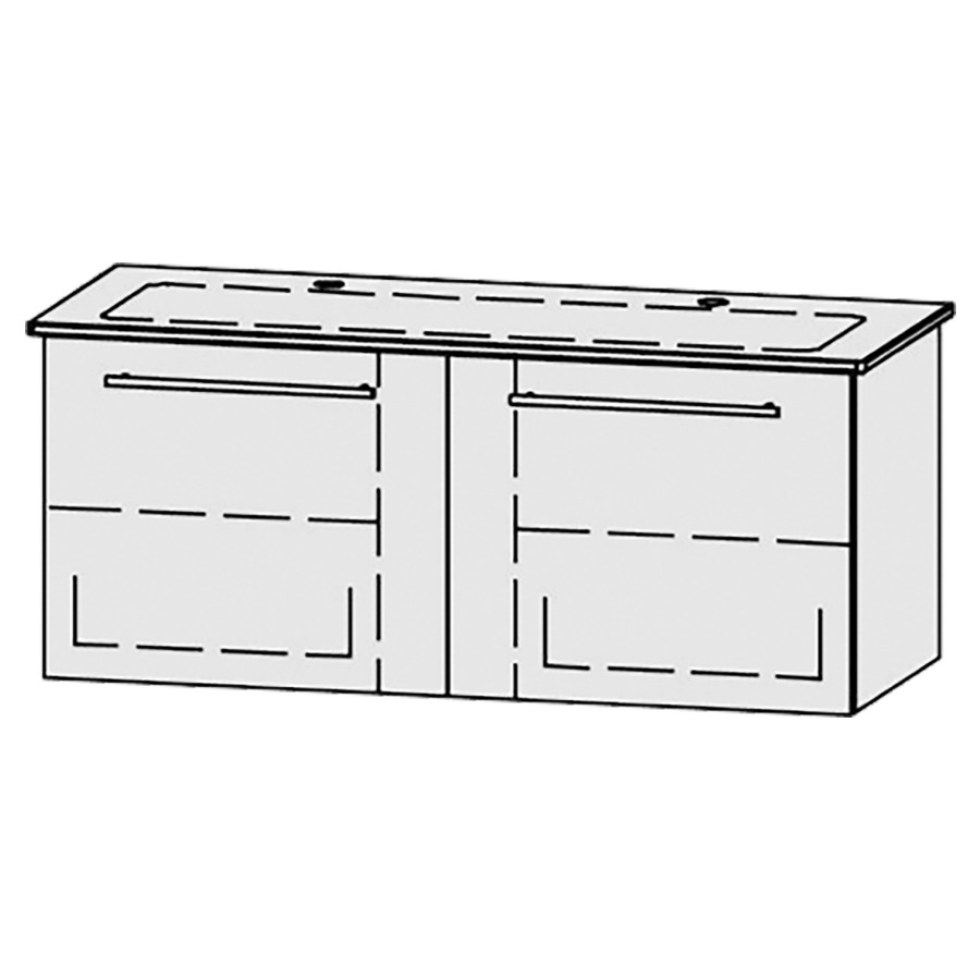 Élément inférieur  Vanity Me by Starck Easy
121 x 50 x 47.8 cm
2&nbsp;éléments de tiroir, 1&nbsp;tiroir chacune
1&nbsp;tablette chacune
avec Blumotion
pour 1 lavabo, 2 trous pour robinetterie
niche pour le siphon