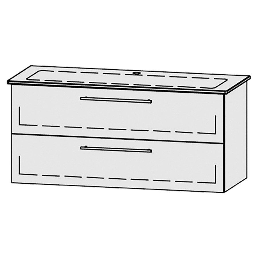 Élément inférieur  Vanity Me by Starck
121 x 55 x 47.8 cm
élément de tiroir, 2&nbsp;tiroirs
avec Blumotion
pour 1&nbsp;lavabo
1 cache-siphon