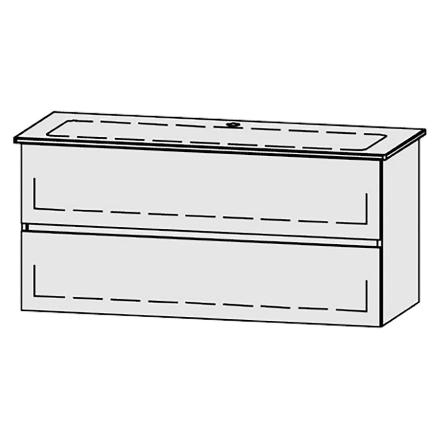 Élément inférieur  Vanity Me by Starck Line
121 x 58 x 47.8 cm
élément de tiroir, 2&nbsp;tiroirs
avec Blumotion
pour 1&nbsp;lavabo
1 cache-siphon