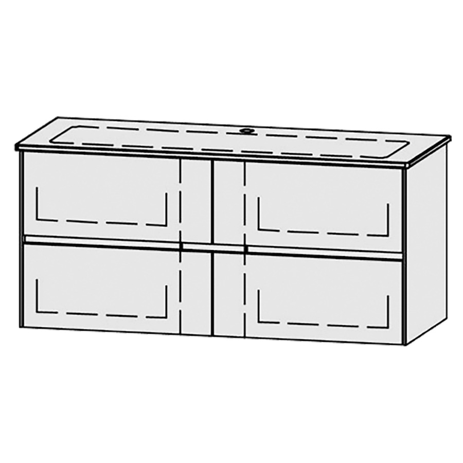 Élément inférieur
Vanity-Me by Strack
Viiva Line 123-1
120,6 x 58 x 47,8 cm
2 éléments avec 2 tiroirs
extrait complet avec Blumotion
niche pour le siphon
1 trou pour robinetterie