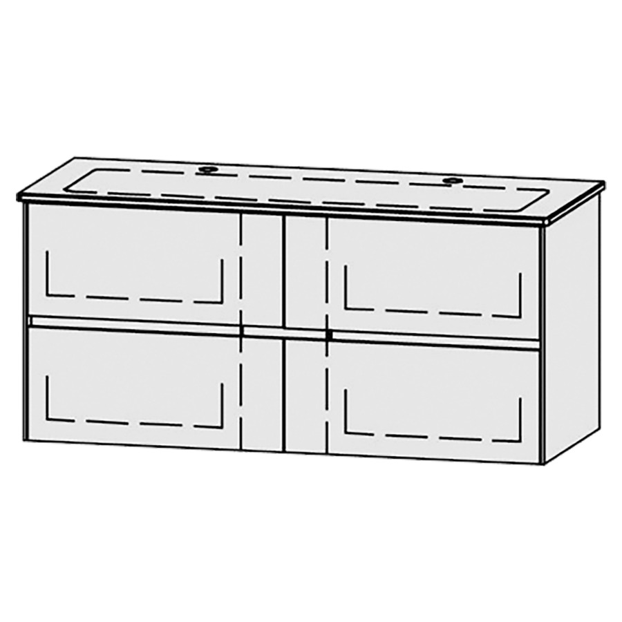 Élément inférieur
Vanity-Me by Strack
Viiva Line 123-1
120,6 x 58 x 47,8 cm
2 éléments avec 2 tiroirs
extrait complet avec Blumotion
niche pour le siphon
2 trous pour robinetterie