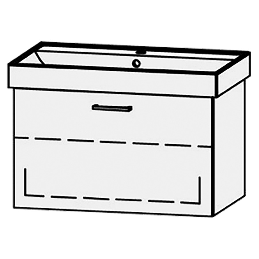 Élément inférieur  Procasa Cinque Easy
76.5 x 45 x 46 cm
élément de tiroir, 1&nbsp;tiroir
1&nbsp;tablette réglable
extrait complet avec Blumotion
sans cache-siphon
pour lavabo 291387