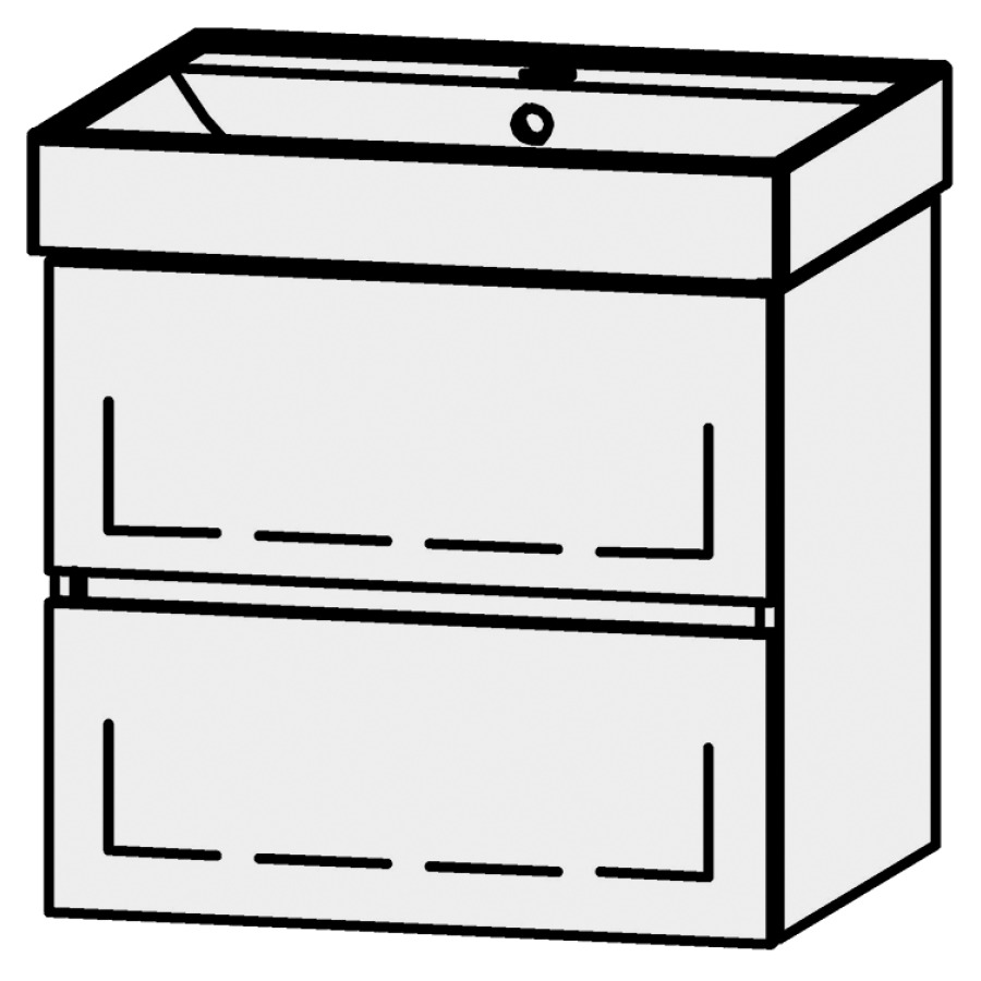 Élément inférieur  Procasa Cinque Kivos Line
53.5 x 50 x 44 cm
élément de tiroir, 2&nbsp;tiroirs
extrait complet avec Blumotion
1 cache-siphon
pour lavabo 291379