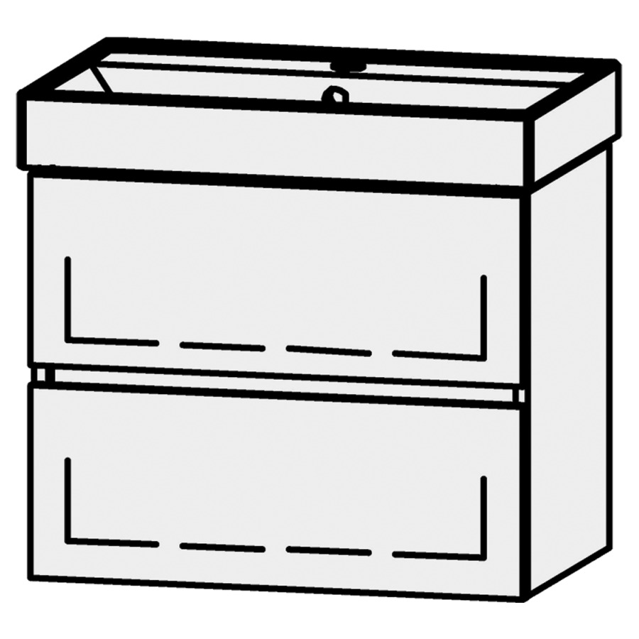 Élément inférieur  Procasa Cinque Kivos Line Compact
58 x 50 x 37 cm
élément de tiroir, 2&nbsp;tiroirs
avec Blumotion
pour lavabo 291383
1 cache-siphon