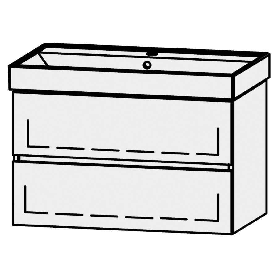 Élément inférieur  Procasa Cinque Kivos Line
78.5 x 50 x 46 cm
élément de tiroir, 2&nbsp;tiroirs
extrait complet avec Blumotion
1 cache-siphon
pour lavabo 291387