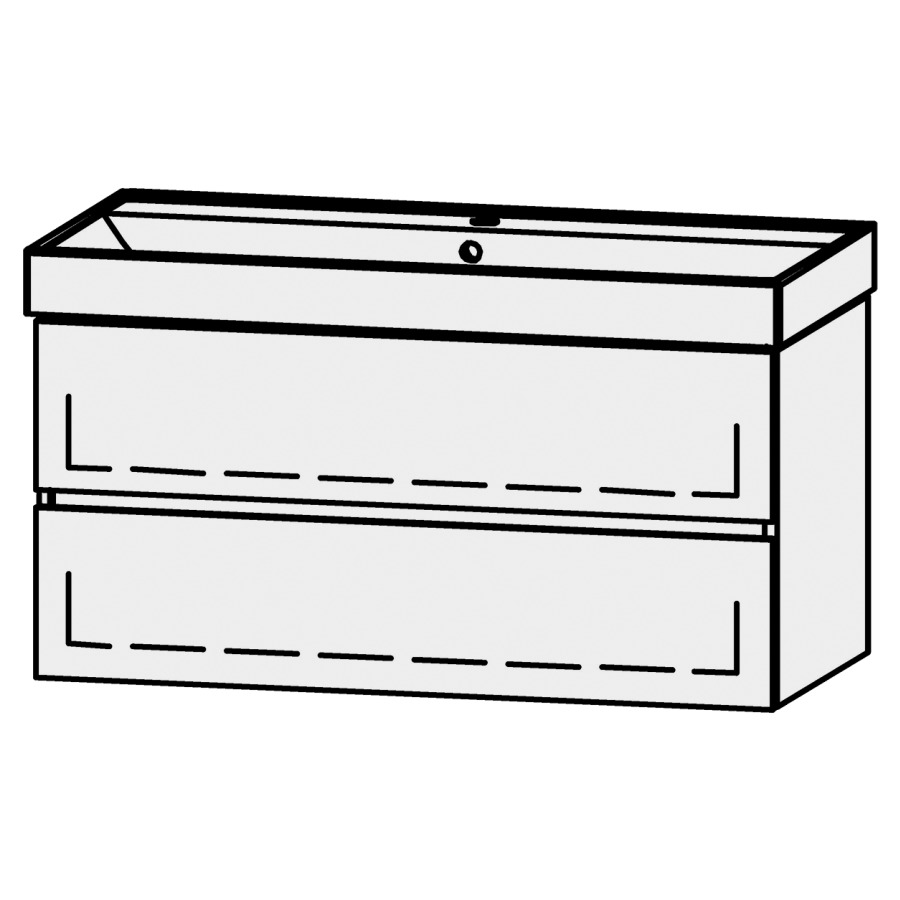 Élément inférieur  Procasa Cinque Kivos Line
98 x 50 x 46 cm
élément de tiroir, 2&nbsp;tiroirs
extrait complet avec Blumotion
1 cache-siphon
pour lavabo 291388