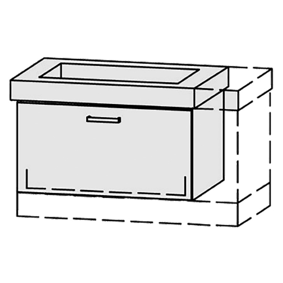 Élément inférieur  Vanity Keramik 
76-95 x 50 cm
élément de tiroir, 1&nbsp;tiroir
avec fonction Blumotion, pour 1&nbsp;lavabo
sans cache-siphon