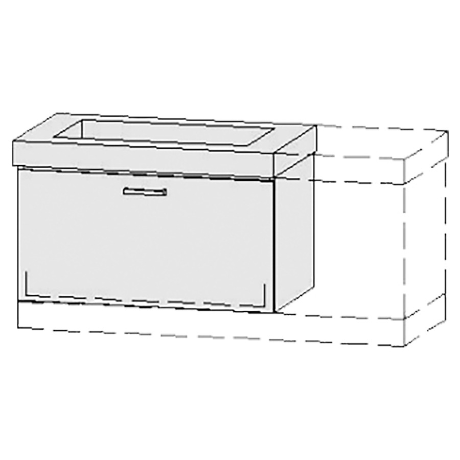 Élément inférieur  Vanity Keramik 
96-131 x 50 cm
élément de tiroir, 1&nbsp;tiroir
avec fonction Blumotion, pour 1&nbsp;lavabo
sans cache-siphon