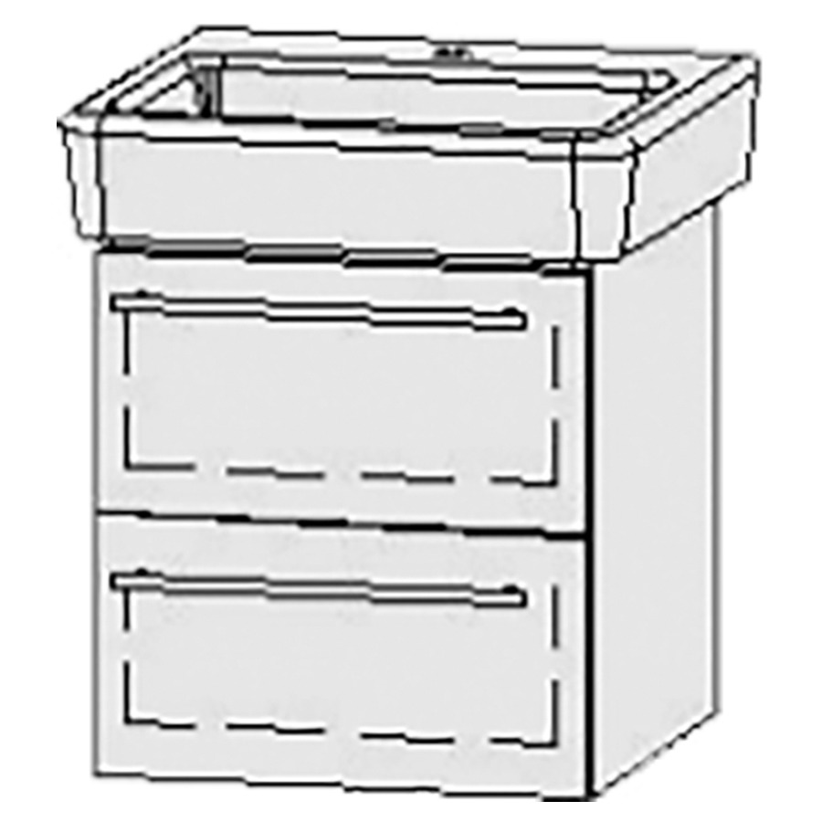 Élément inférieur  Vanity Pro
47 x 50 x 44.8 cm
élément de tiroir, 2&nbsp;tiroirs
avec Blumotion
1 cache-siphon
pour lavabo