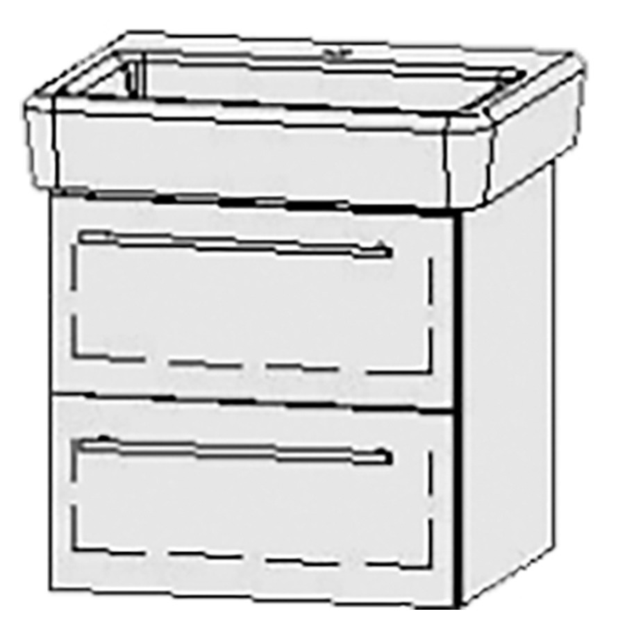 Élément inférieur  Vanity Pro
52 x 50 x 44.8 cm
élément de tiroir, 2&nbsp;tiroirs
avec Blumotion
1 cache-siphon
pour lavabo