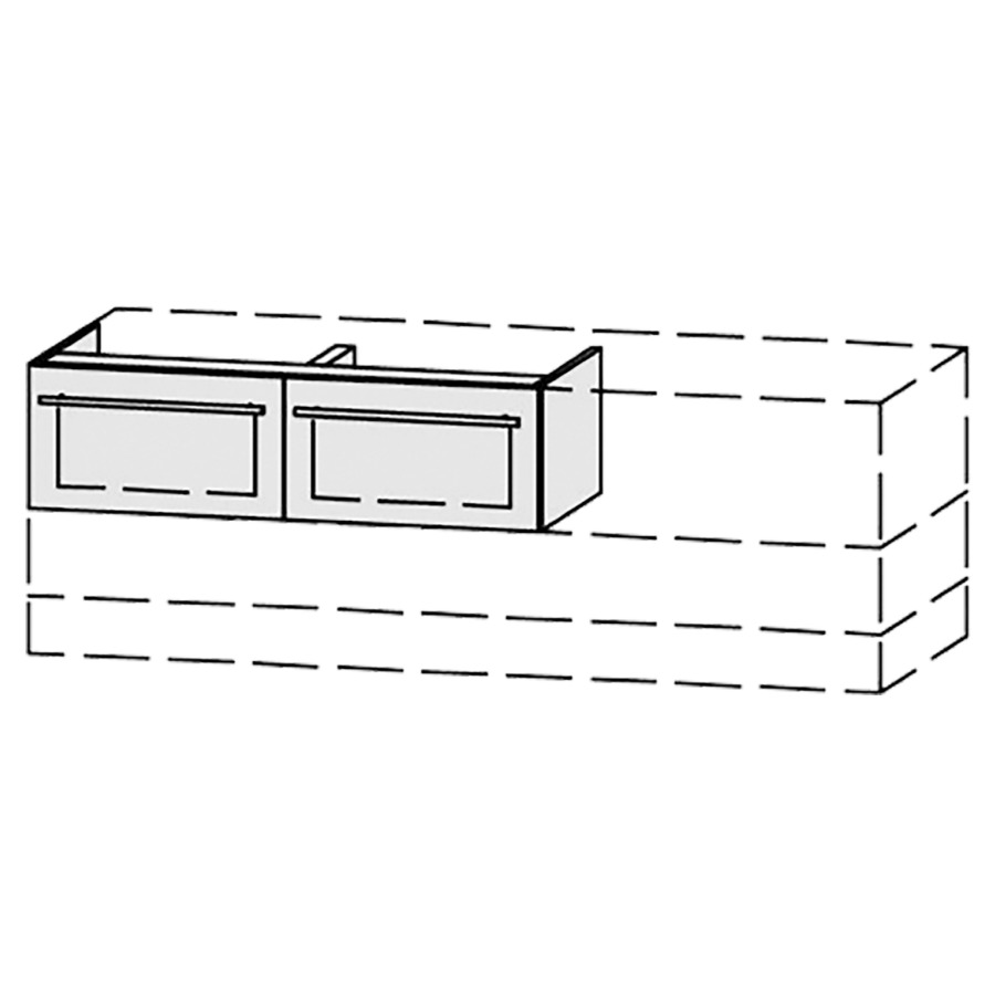 Élément inférieur  Vanity Bocco
151-200 x 25-55 x 40-55 cm
2&nbsp;éléments de tiroir, 1&nbsp;tiroir chacune
avec Blumotion
sans cache-siphon