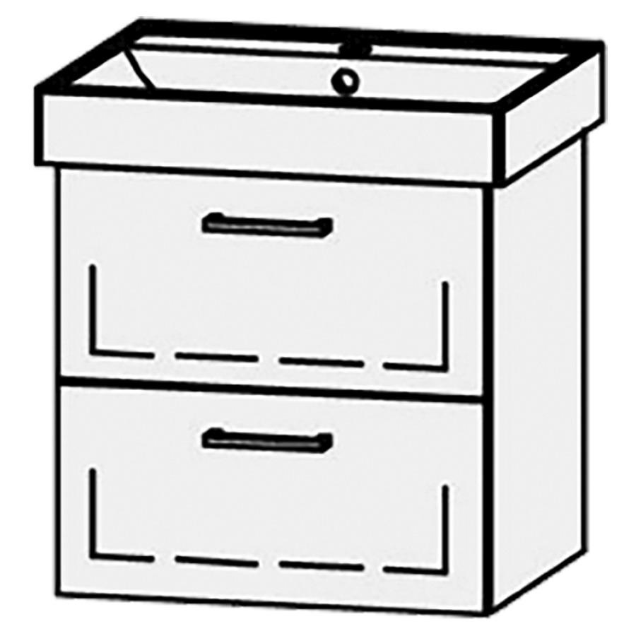 Élément inférieur  Procasa Cinque
51 x 50 x 44 cm
élément de tiroir, 2&nbsp;tiroirs
extrait complet avec Blumotion
1 cache-siphon
pour lavabo 291379