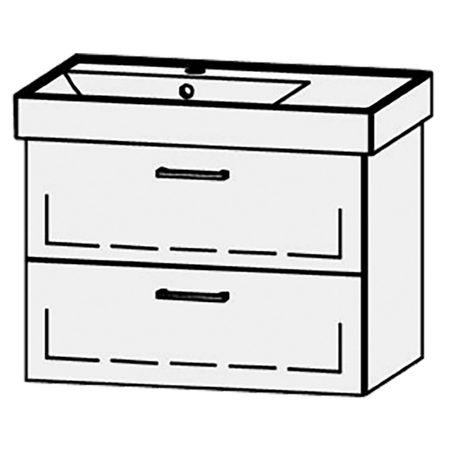Élément inférieur  Procasa Cinque
71 x 50 x 46 cm
élément de tiroir, 2&nbsp;tiroirs
extrait complet avec Blumotion
1 cache-siphon
pour lavabo 291386, lavabo à gauche