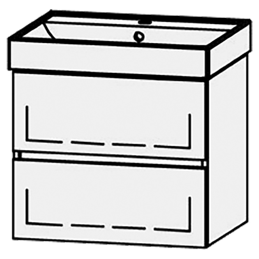 Élément inférieur  Procasa Cinque Kivos Line
58 x 50 x 46 cm
élément de tiroir, 2&nbsp;tiroirs
extrait complet avec Blumotion
1 cache-siphon
pour lavabo 291381