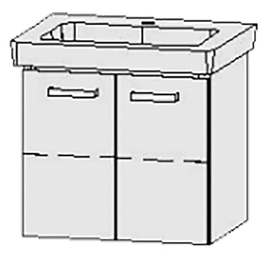 Élément inférieur  Vanity Subway 2.0
55 x 50 x 45.5 cm
armoire de tablette, 2&nbsp;portes
1&nbsp;tablette
avec Blumotion
pour lavabo