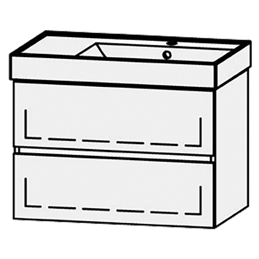 Élément inférieur  Procasa Cinque Kivos Line
73 x 50 x 46 cm
élément de tiroir, 2&nbsp;tiroirs
extrait complet avec Blumotion
1 cache-siphon
pour lavabo 291385, lavabo à droite