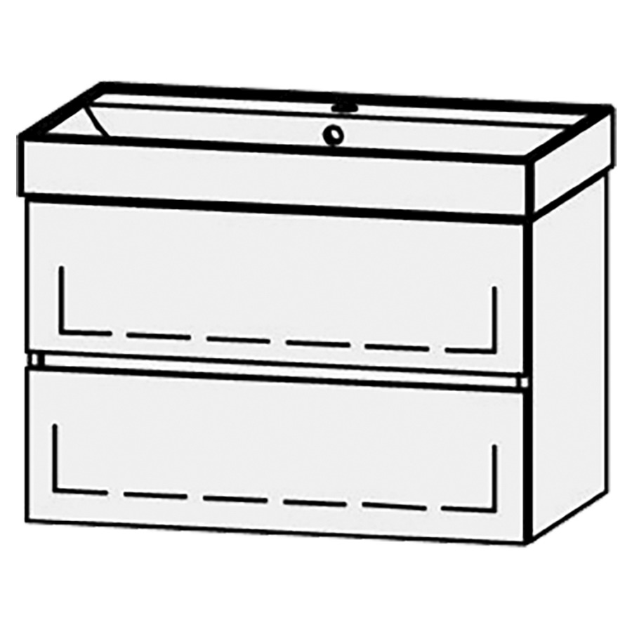 Élément inférieur  Procasa Cinque Kivos Line
78.5 x 50 x 46 cm
élément de tiroir, 2&nbsp;tiroirs
extrait complet avec Blumotion
1 cache-siphon
pour lavabo 291387