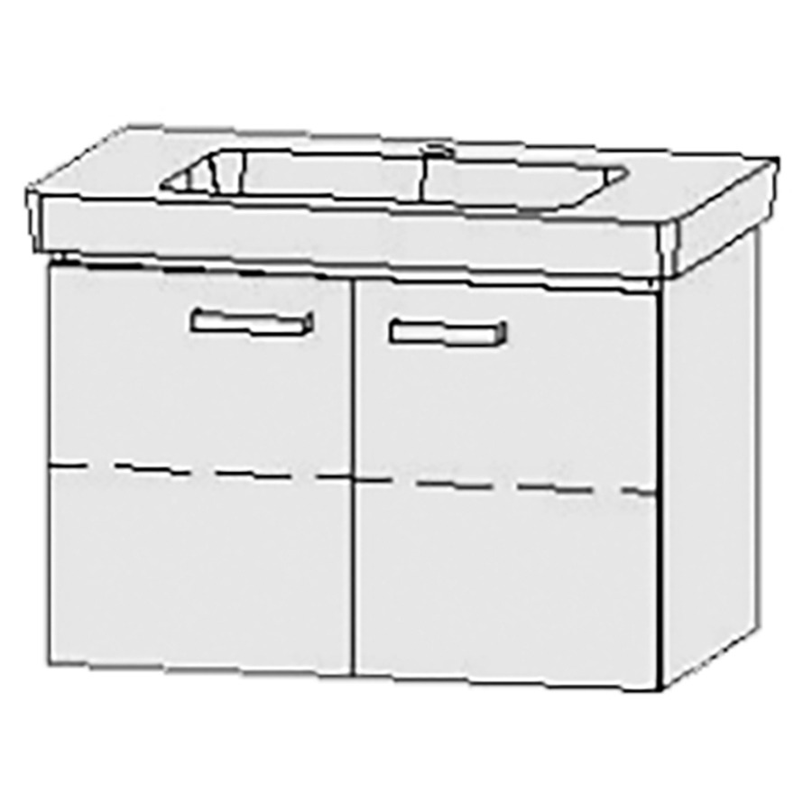 Élément inférieur  Vanity Subway 2.0
75 x 50 x 45.5 cm
armoire de tablette, 2&nbsp;portes
1&nbsp;tablette
avec Blumotion
pour lavabo