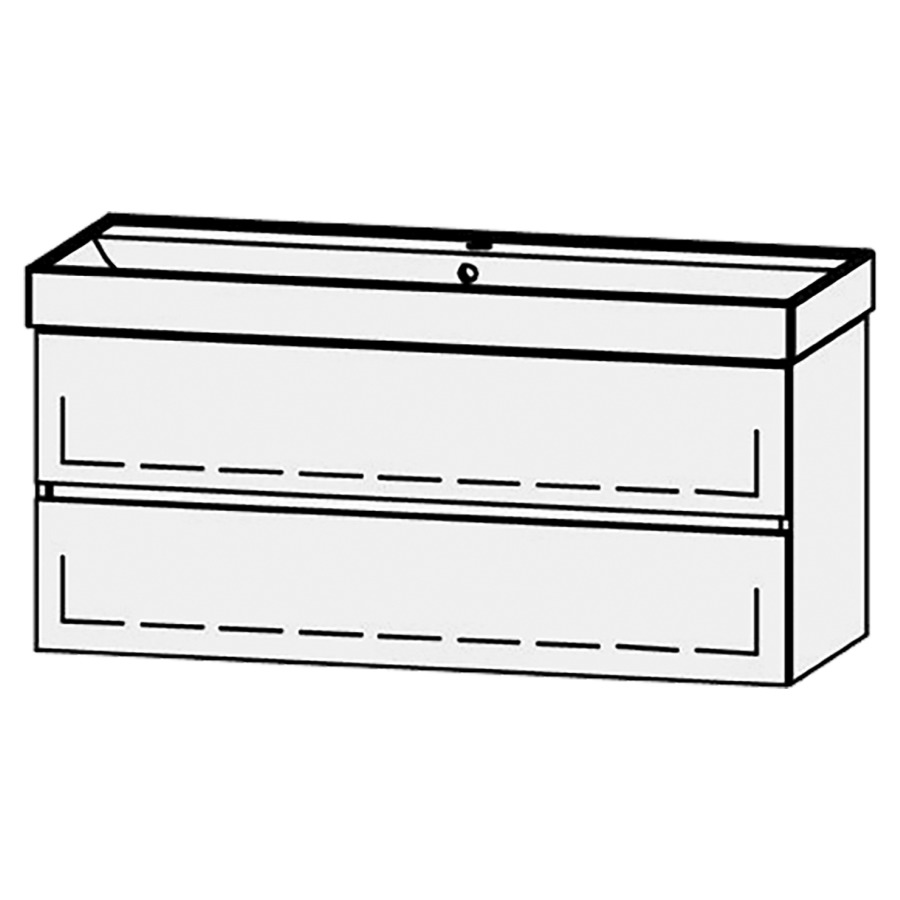 Élément inférieur  Procasa Cinque Kivos Line
118 x 50 x 46 cm
élément de tiroir, 2&nbsp;tiroirs
extrait complet avec Blumotion
1 cache-siphon
pour lavabo 291389