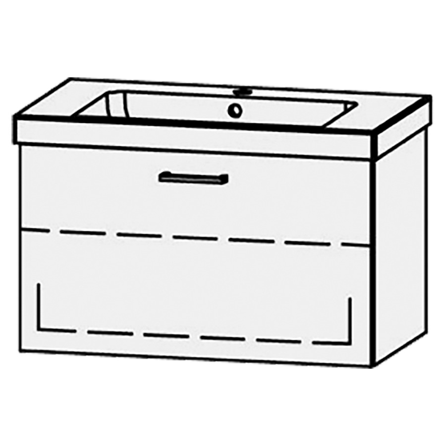 Élément inférieur  Procasa Uno Easy  
78 x 45 x 44.8 cm
élément de tiroir, 1&nbsp;tiroir
1&nbsp;tablette réglable
extrait complet avec Blumotion
sans cache-siphon
pour lavabo 291190