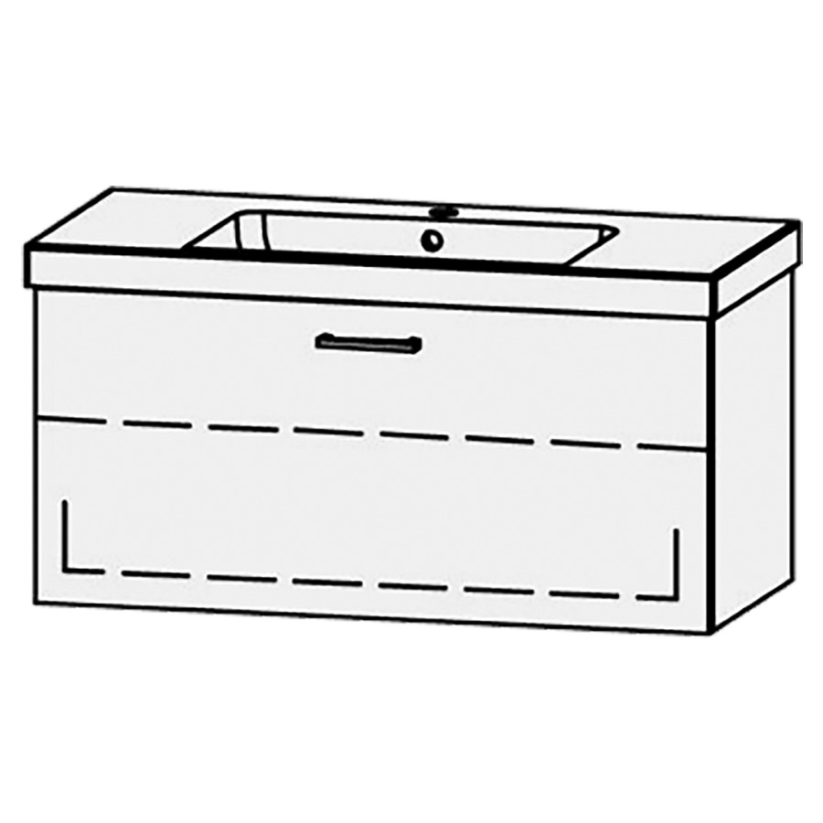 Élément inférieur  Procasa Uno Easy  
98 x 45 x 44.8 cm
élément de tiroir, 1&nbsp;tiroir
1&nbsp;tablette réglable
extrait complet avec Blumotion
sans cache-siphon
pour lavabo 291191