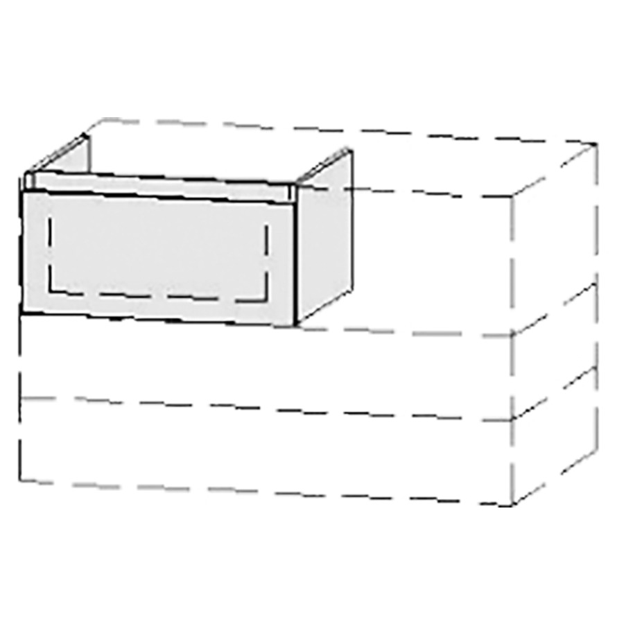 Élément inférieur  Vanity Bocco Style
50-90 x 25-55 x 40-55 cm
élément de tiroir, 1&nbsp;tiroir
avec Blumotion
1 cache-siphon
